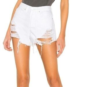 BLANKNYC White Denim Distressed Shorts